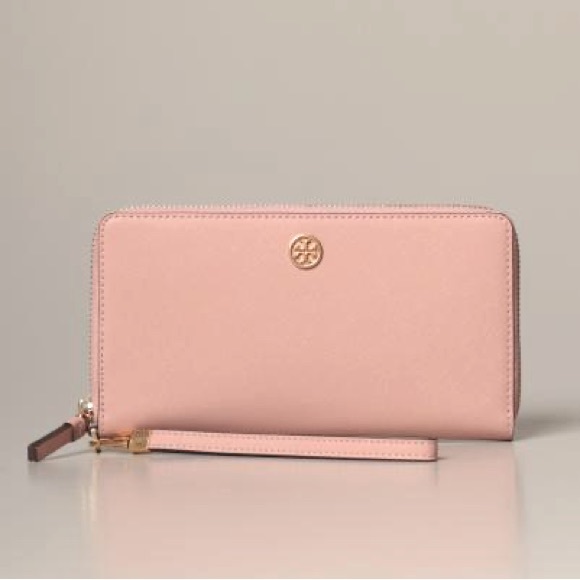 Tory Burch Handbags - Tory Burch Pink Robinson Long Travel Wallet